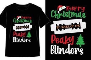 Merry Christmas By Order Of The Peaky Blinders Christmas t shirt Design vector