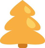 Yellow winter tree, illustration, vector on a white background.