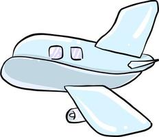 Plane drawing, illustration, vector on white background.