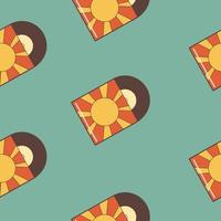 Retro groovy 70s seamless pattern. Flat vector illustration.