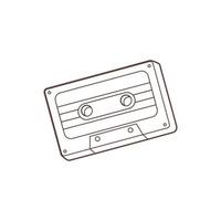 Petro cassette tape. Vector linear illustration.