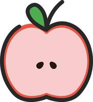 Apple in half, illustration, on a white background. vector