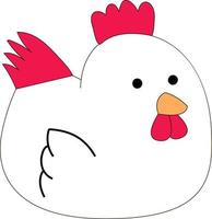 Cute chicken, illustration, vector on white background.