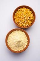 Besan, Gram Flour or chickpea flour is a powder made from ground chickpea known as Bengal gram photo