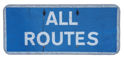 all routes direction sign transparent PNG