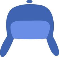 Blue hat with ear flaps, illustration, vector on white background.