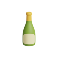 icône de vin blanc illustration 3d png