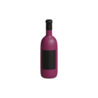 botella de vino, icono, 3d, ilustración png