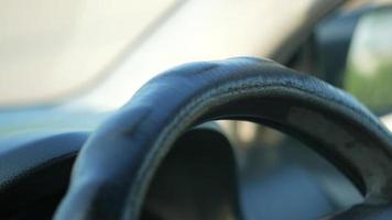 Close up shot of steering wheel video