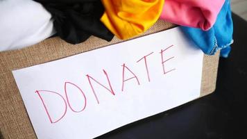 Donation box with clothes video