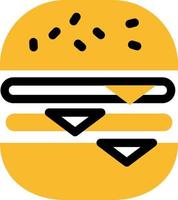 Bakery burger, illustration, vector on a white background.