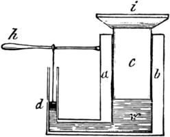 Hydraulic Press, vintage illustration. vector