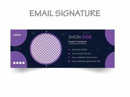 Modern email signature design template. vector professional email marketing banner design layout.