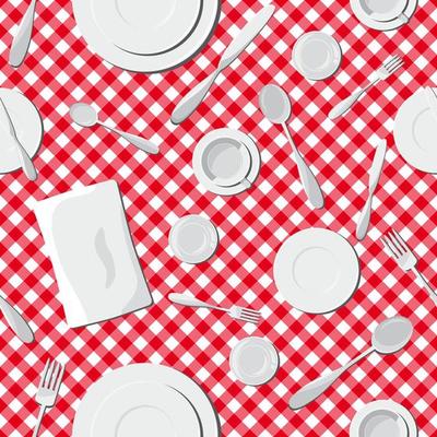 Dishes seamless pattern