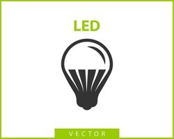 vector de icono de bombilla. concepto de logotipo de idea de bombilla. elemento de diseño web de iconos de electricidad de lámpara. silueta aislada de luces led.