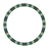 Round frame vector vintage pattern design template. Circle border designs plaid fabric texture. Scottish tartan background for collage art, gif card, handmade crafts.