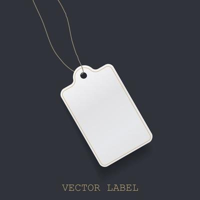 Realistic price label for sale or discount. Empty tag template. Vector retail card design