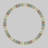 Round frame vector vintage pattern design template. Circle border designs plaid fabric texture. Scottish tartan background for collage art, gif card, handmade crafts.