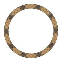 Circle borders and frames vector. Round border pattern geometric vintage frame design. Scottish tartan plaid fabric texture. Template for gift card, collage, scrapbook or photo album and portrait. vector