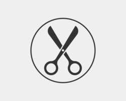 Scissor icon. Scissors vector design element or logo template. Black and white silhouette isolated.