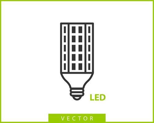 Light bulb icon vector. Llightbulb idea logo concept. Lamp electricity icons web design element. Led lights isolated silhouette.