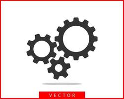Metal gears and cogs vector. Gear icon flat design. Mechanism wheels logo. Cogwheel concept template. vector