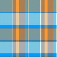 naranja azul gris check plaid patrón sin costuras vector