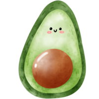 schattig avocado in waterverf png