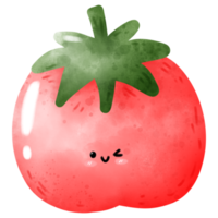cute tomato in watercolor png