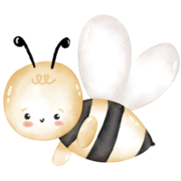 Cute bee in watercolor png