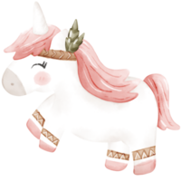 boho unicorno acquerello illustrazione png