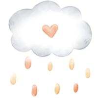 linda ilustración de acuarela nublada png