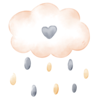 cute cloudy watercolor illustration png