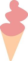 Ice cream in cone, illustration, vector, on a white background. vector