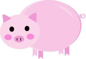 Pink pig, illustration, vector on white background.