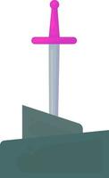 Sword in the stone, illustration, vector on a white background.