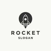 Rocket logo icon flat design template vector