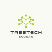 Tree tech logo icon design template vector illustration