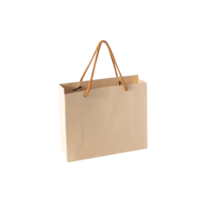 Brown paper shopping bag cutout, Png file