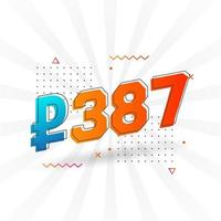 387 Russian Ruble vector currency image. 387 Ruble symbol bold text vector illustration