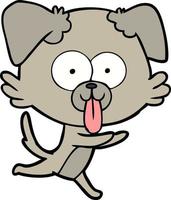 Cartoon dog sticking tongue out vector