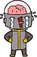 Cartoon crying robot vector