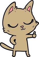 Cartoon peaceful cat vector