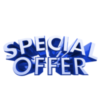 oferta especial de renderizado azul 3d realista png
