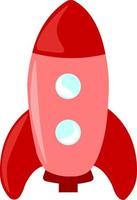 Red rocket, illustration, vector on white background.