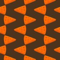 Slice of cheese , seamless pattern on a brown background. vector
