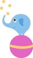 Elephant acrobat, illustration, vector on white background.