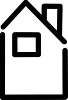 House with chimney on the right side, icon illustration, vector on white background