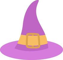 Purple witch hat, illustration, on a white background. vector