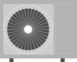 Grey air conditioner, illustration, vector on white background.